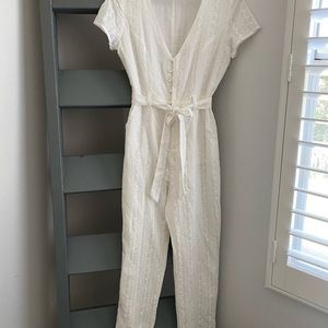 Never worn Cropped (pants) white jump suit